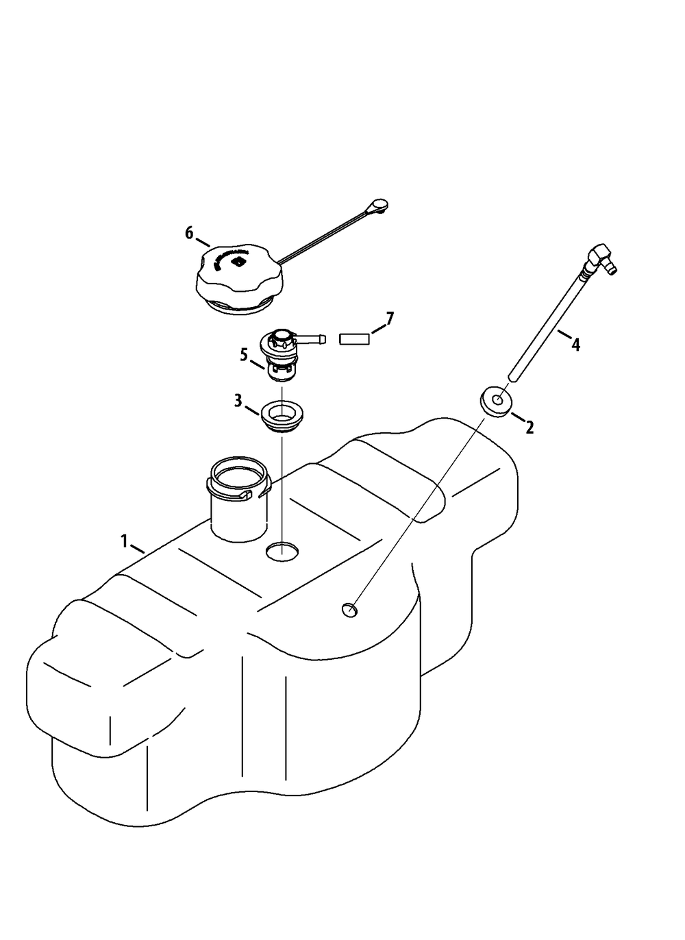 Fuel Tank Diagram and Parts List for RZT-S42 (17AFCBDS010-17AFCBDS056-17WFCBDS010-17WFCBDS056)(2013) Cub Cadet Lawn Tractor